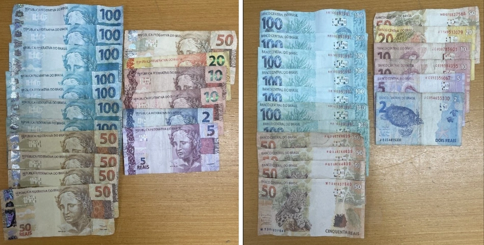 Foram apreendidas R$ 900 em dinheiro falso