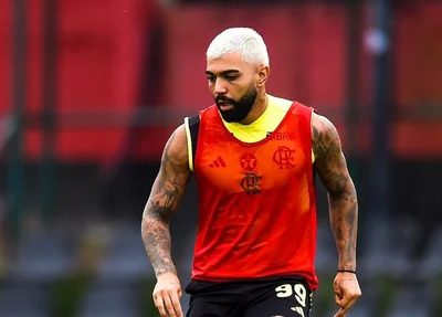 Gabigol em treinamento pelo Flamengo