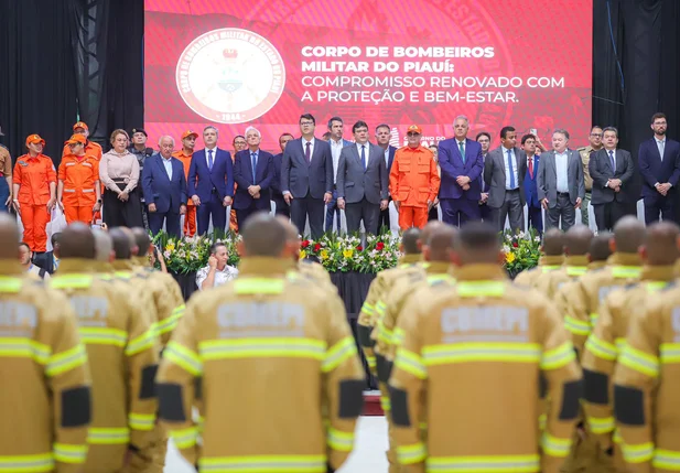 Governador Rafael Fonteles durante evento de posse dos novos 205 novos soldados