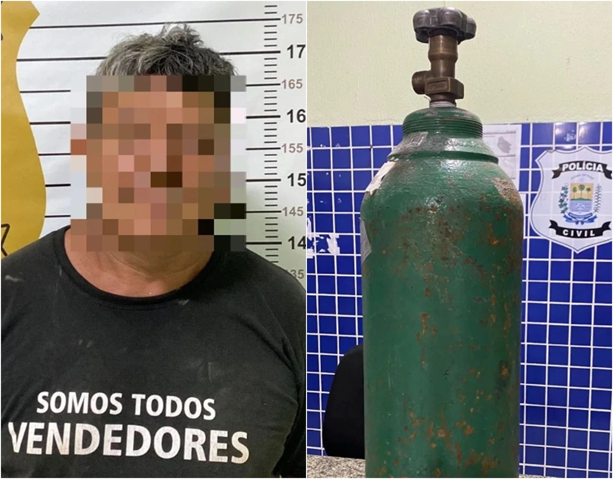 Homem usava o cilindro de oxigênio na oficina