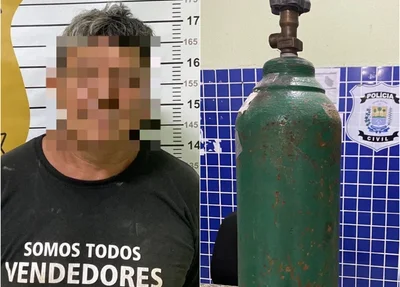 Homem usava o cilindro de oxigênio na oficina