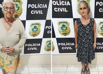 Idosas presas pela Polícia Civil em Orizona, no sul do estado de Goiás