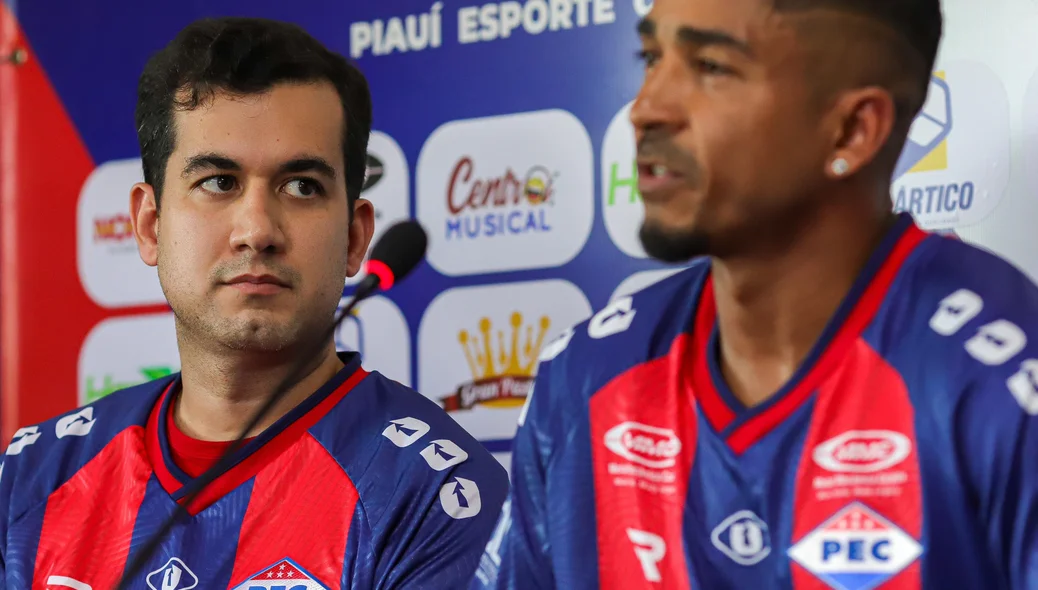 Jakson Nogueira durante coletiva de apresentação de Jorge Henrique