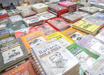 Livros em exposição para venda