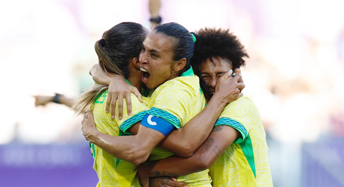 Marta em jogo pela seleção brasileira nas Olimpíadas de Paris 2024
