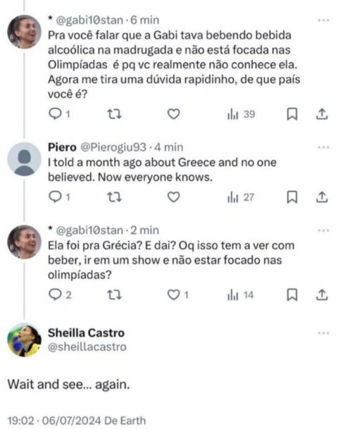 Momento da interação entre o perfil fake e um internauta