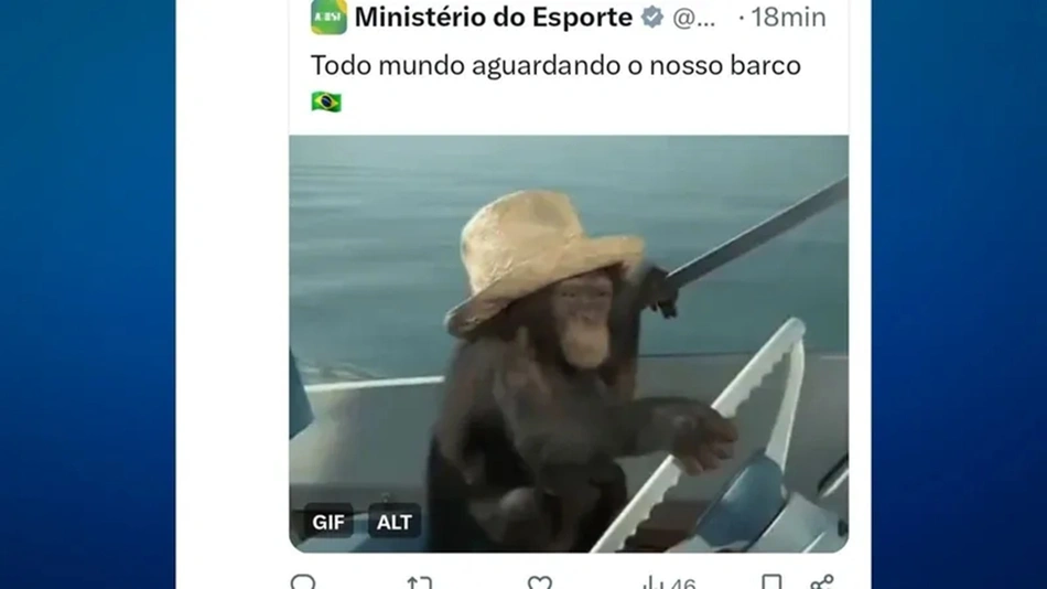 Postagem do Ministério do Esporte