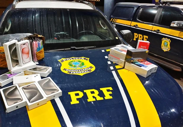 PRF apreendeu aparelhos sem nota fiscal
