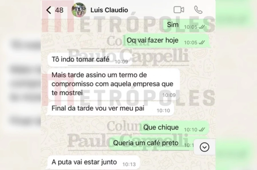 Print da conversa em que a primeira-dama Janja é xingada