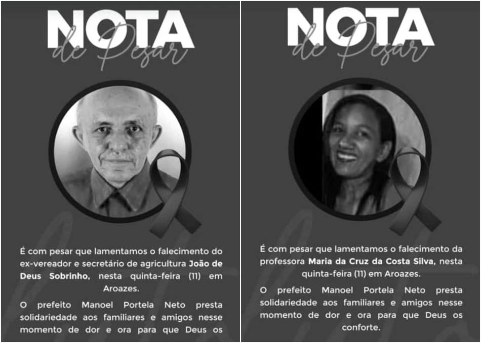 Secretário e professora morrem em acidente de carro