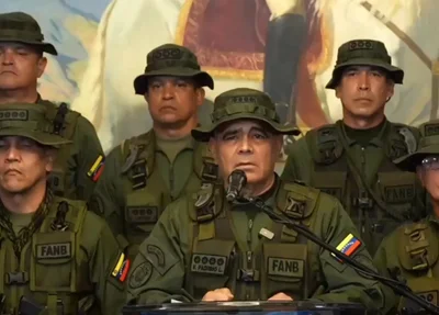 Vladimir Padrino López, ministro da Defesa da Venezuela, em pronunciamento