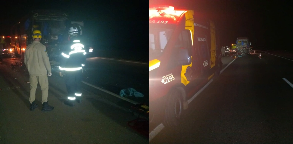 Grave acidente entre caminhão e ônibus no DF