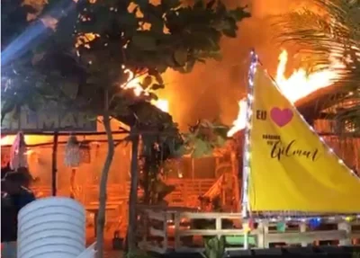 Incêndio de grandes proporções destrói barraca na zona sudeste de Teresina