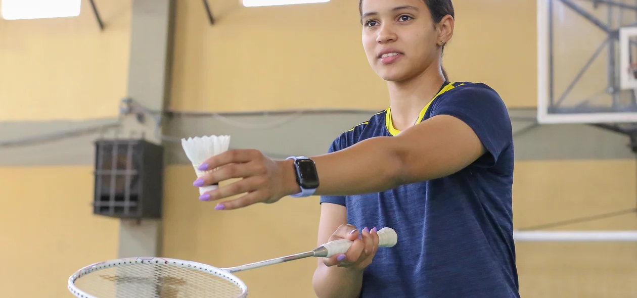 Juliana Viana se preparando para a partida