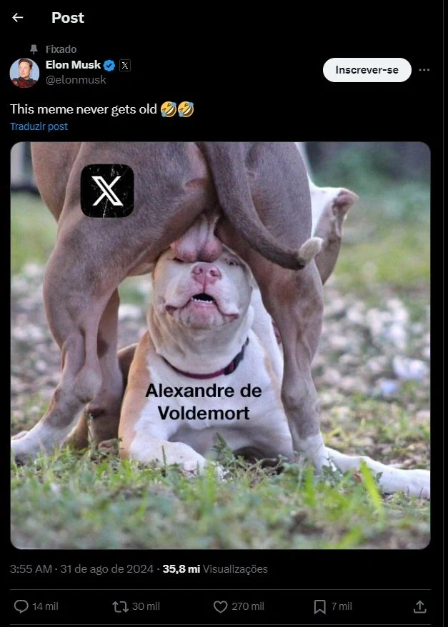 Postagem de Elon Musk