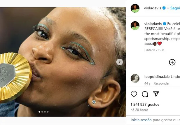 Viola Davis parabenizou Rebeca Andrade