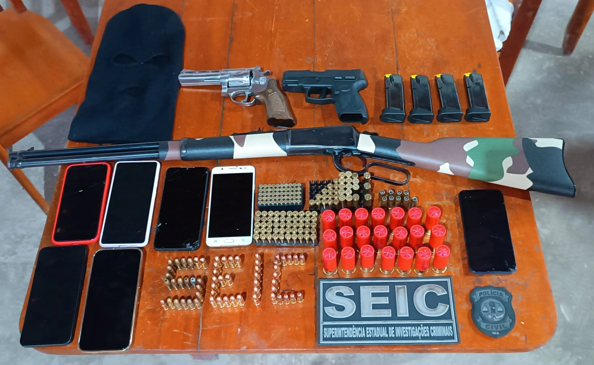 Material apreendido pela Superintendência Estadual de Investigações Criminais (SEIC) do Maranhão