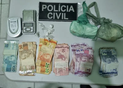 Drogas e dinheiro apreendidos com acusado preso em Parnaíba