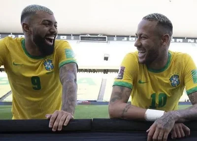 Gabigol e Neymar jogaram juntos na Seleção Brasileira