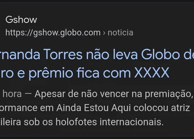 Gafe do gshow pouco antes do Globo de Ouro
