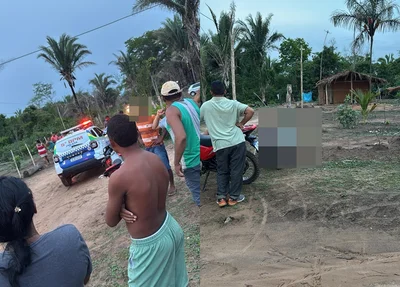 Local onde os corpos estavam no Povoado Cajaíba