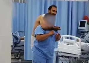 Luiz Claudio Dias enquanto fazia enfermeira refém no Hospital de Morrinhos