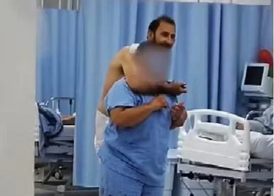Luiz Claudio Dias enquanto fazia enfermeira refém no Hospital de Morrinhos