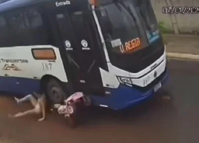Mãe e filha são atropeladas por ônibus no Mato Grosso
