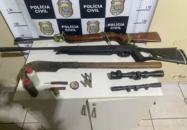 Materiais apreendidos pela polícia