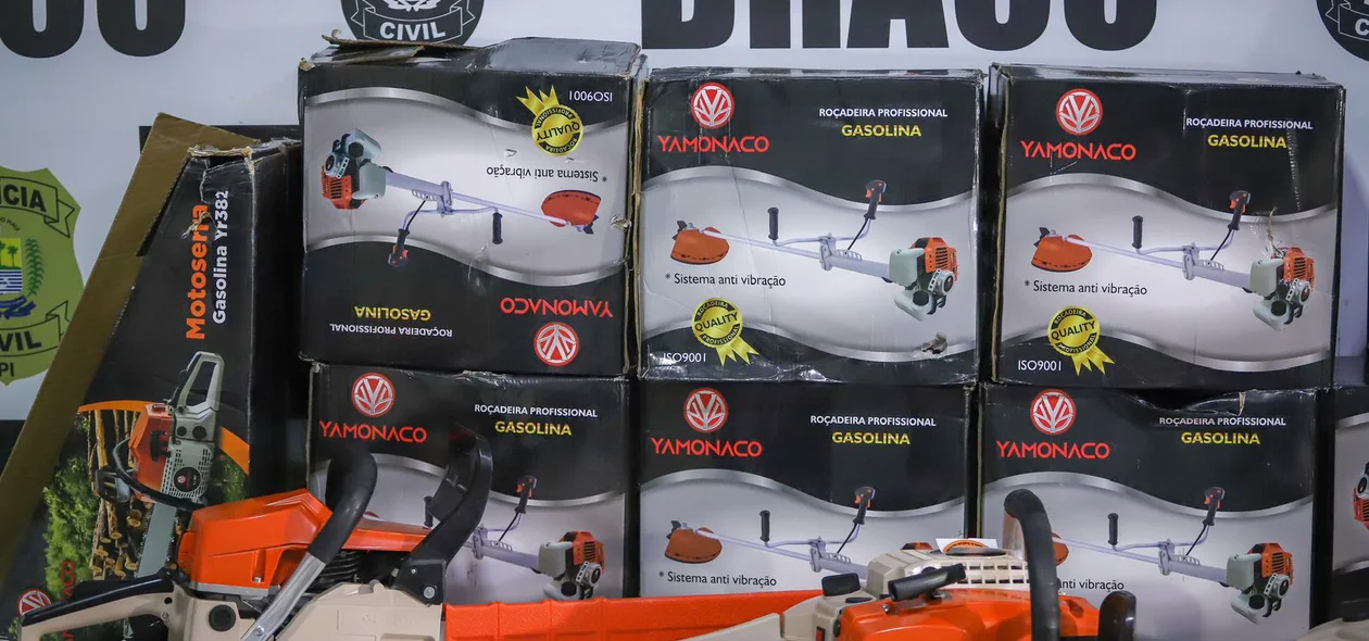 Materiais apreendidos pelo DRACO