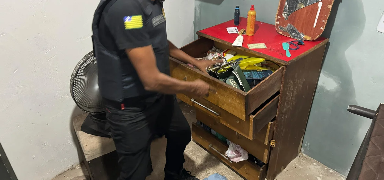 Policial fazendo busca