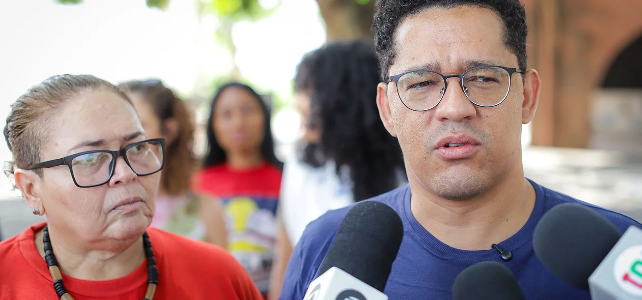A coordenadora do Movimento Nacional de Luta pela Moradia no Piauí, Anisia Teixeira e o secretário nacional de Periferias, Guilherme Simões
