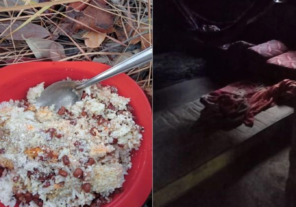 Comida mal feita e alojamento insalubre