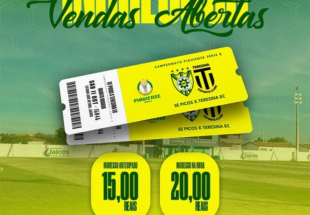 Confira os valores e pontos de vendas da partida entre Picos e Teresina pelo Piauiense