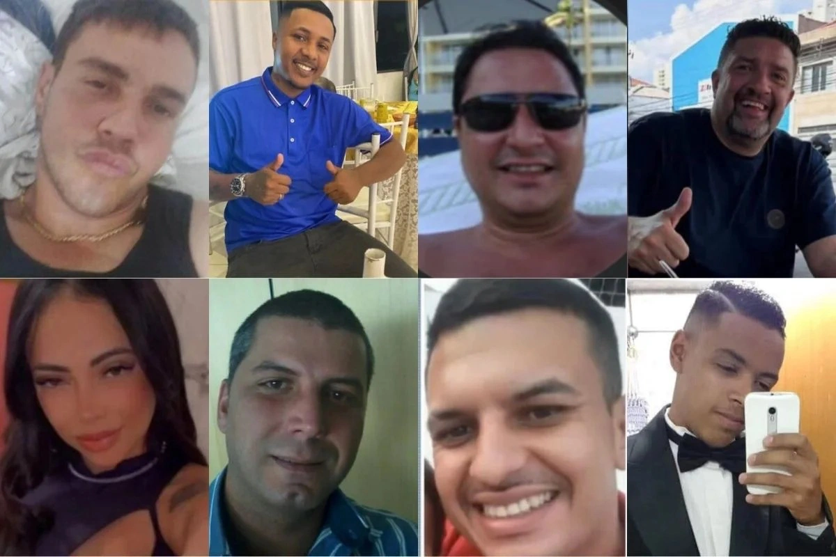 Da esquerda para a direita, acima: Leonardo, Daniel, Ricardo e Marcos. Abaixo: Bruna, Marcelo, Cleiton e Rafael.