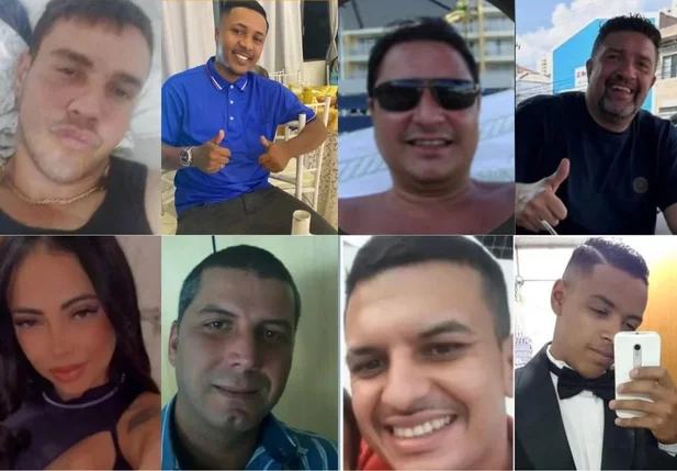 Da esquerda para a direita, acima: Leonardo, Daniel, Ricardo e Marcos. Abaixo: Bruna, Marcelo, Cleiton e Rafael.
