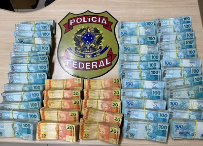 Dinheiro apreendido pela Polícia Federal em São Luís-MA