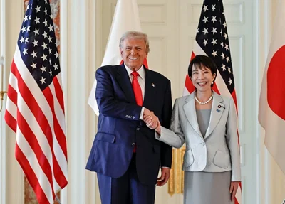 Donald Trump e primeira-ministra Sanae Takaichi