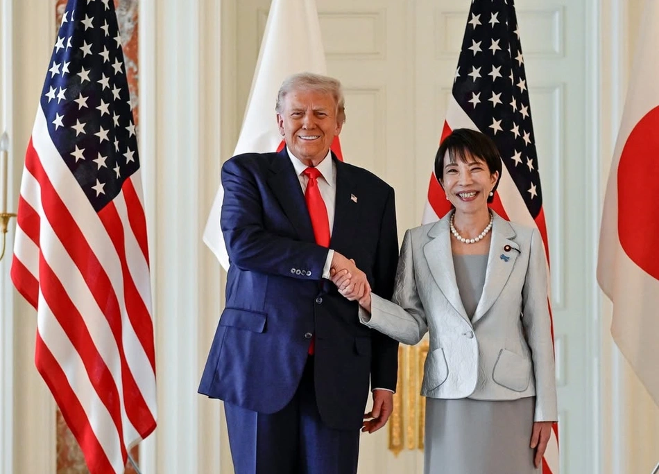 Donald Trump e primeira-ministra Sanae Takaichi