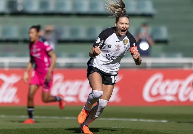 Gabi Zanotti comemora gol pelo Corinthians na Libertadores
