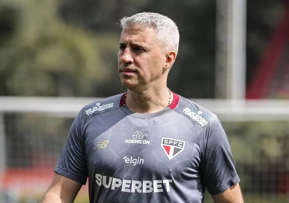 Hernán Crespo em treino do São Paulo