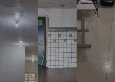 Hospital de São Raimundo Nonato alaga após chuva