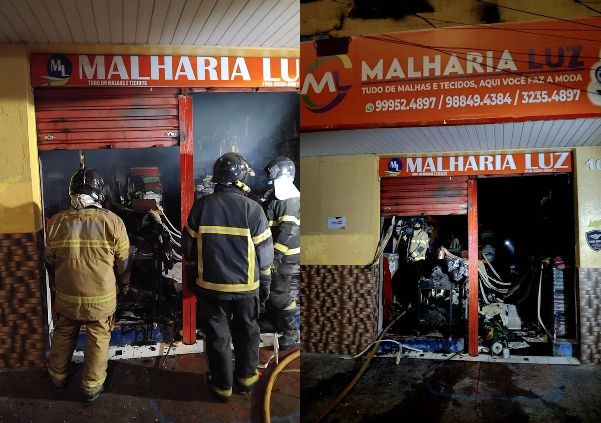 Incêndio na loja Malharia Luz