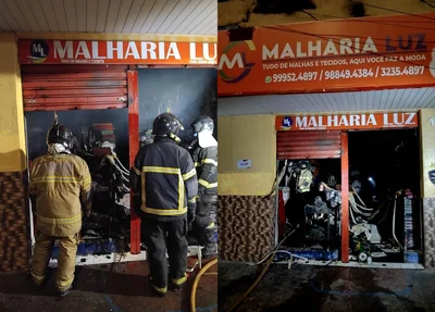 Incêndio na loja Malharia Luz