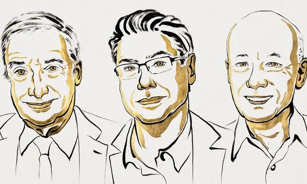 Joel Mokyr, Philippe Aghion e Peter Howitt, vencedores do Nobel de Economia em 2025
