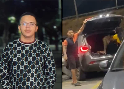 Lokinho foi colocado no porta-malas de um carro