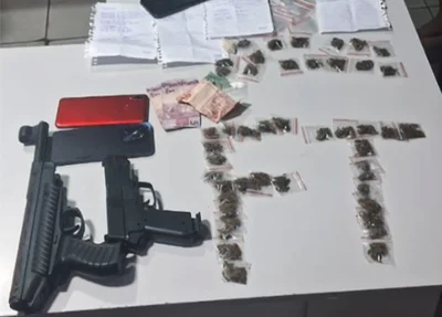 Material apreendido pela PM no Torquato Neto