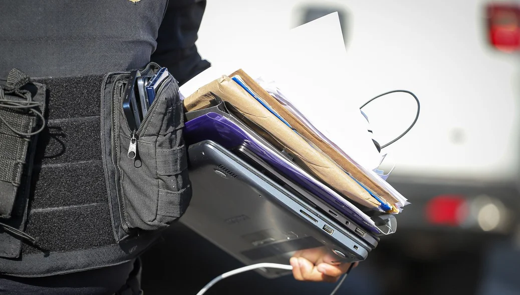 Material apreendido pela polícia