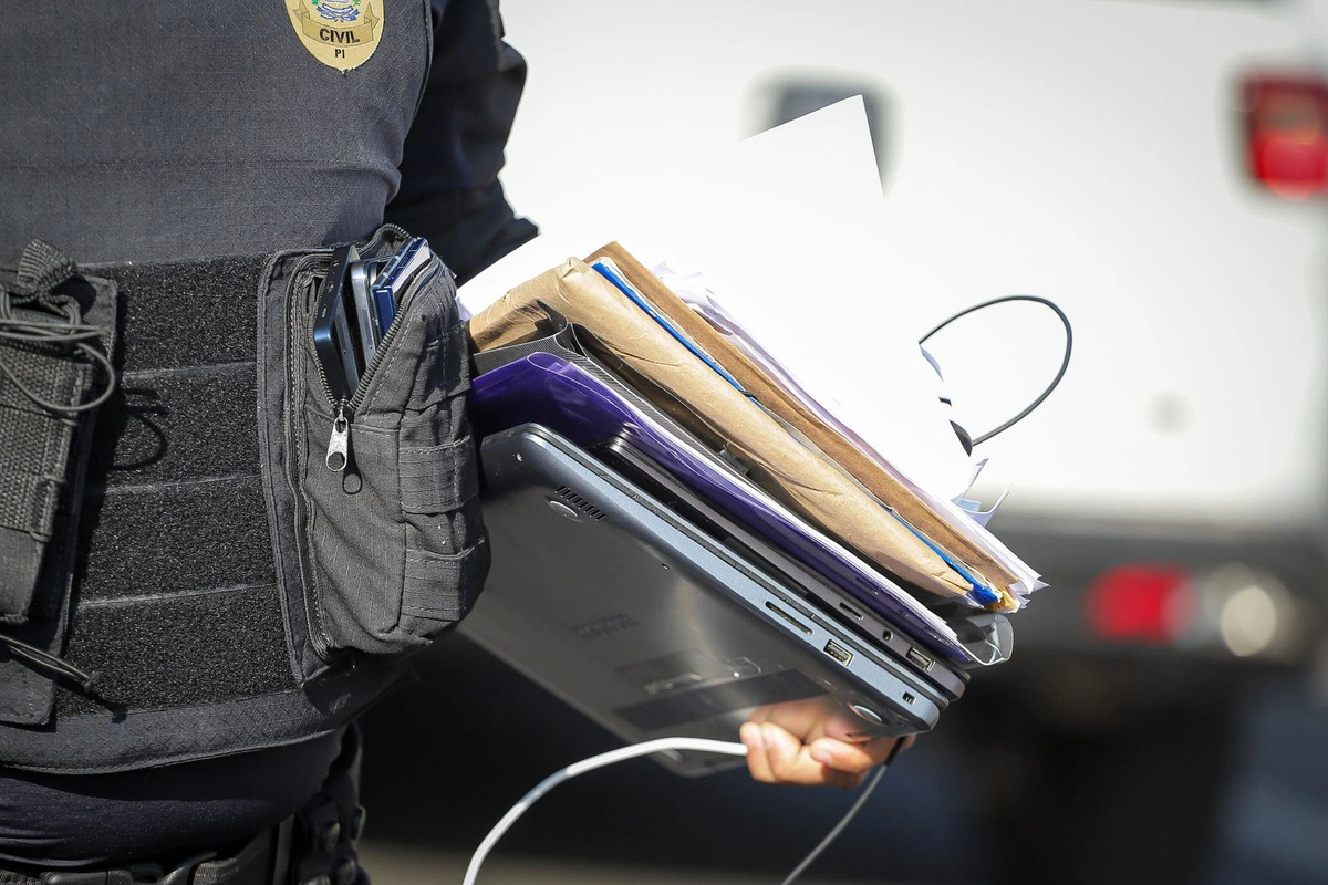 Material apreendido pela polícia
