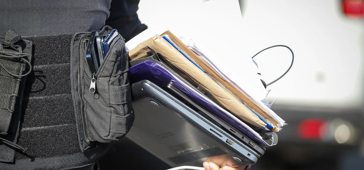 Material apreendido pela polícia